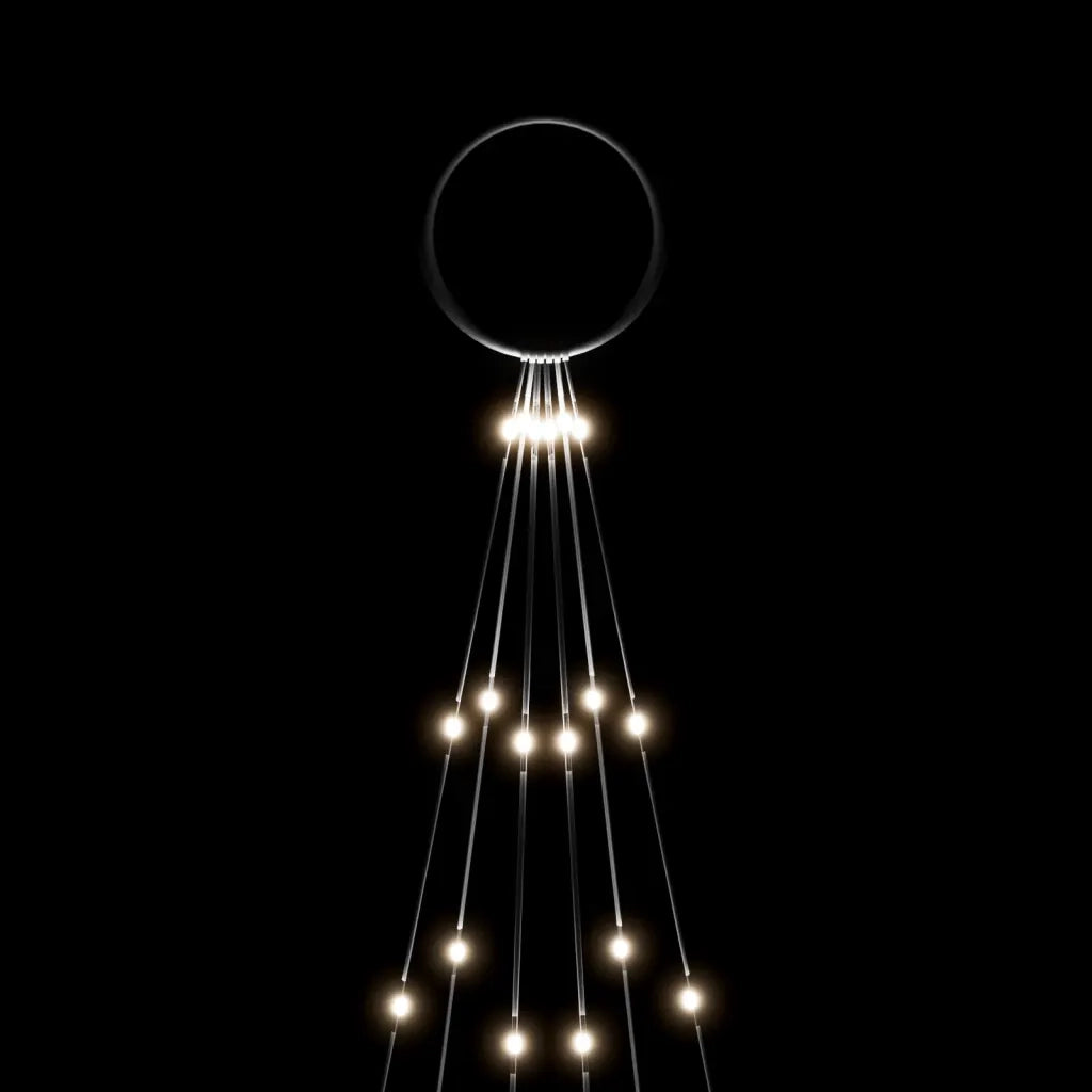 Albero di Natale Pennone Bianco Freddo 108 LED 180 cm 343519