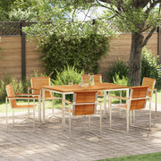 Set da pranzo da giardino  7 pezzi in legno massello di teak