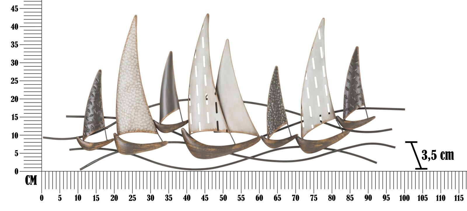 Pannello Regata New 100x3x44 cm in Ferro Multicolor