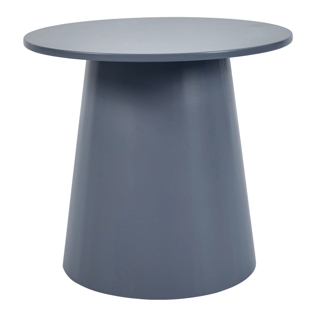 Tavolino da caffè Nyd Base a Cono Troncato e Piano Rotondo 40 x Ø44 cm Blu Grigiastro [en.casa]