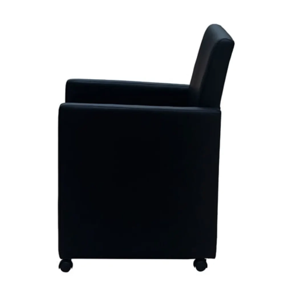 Sedie da Pranzo 2 pz Nere in Similpelle 60346