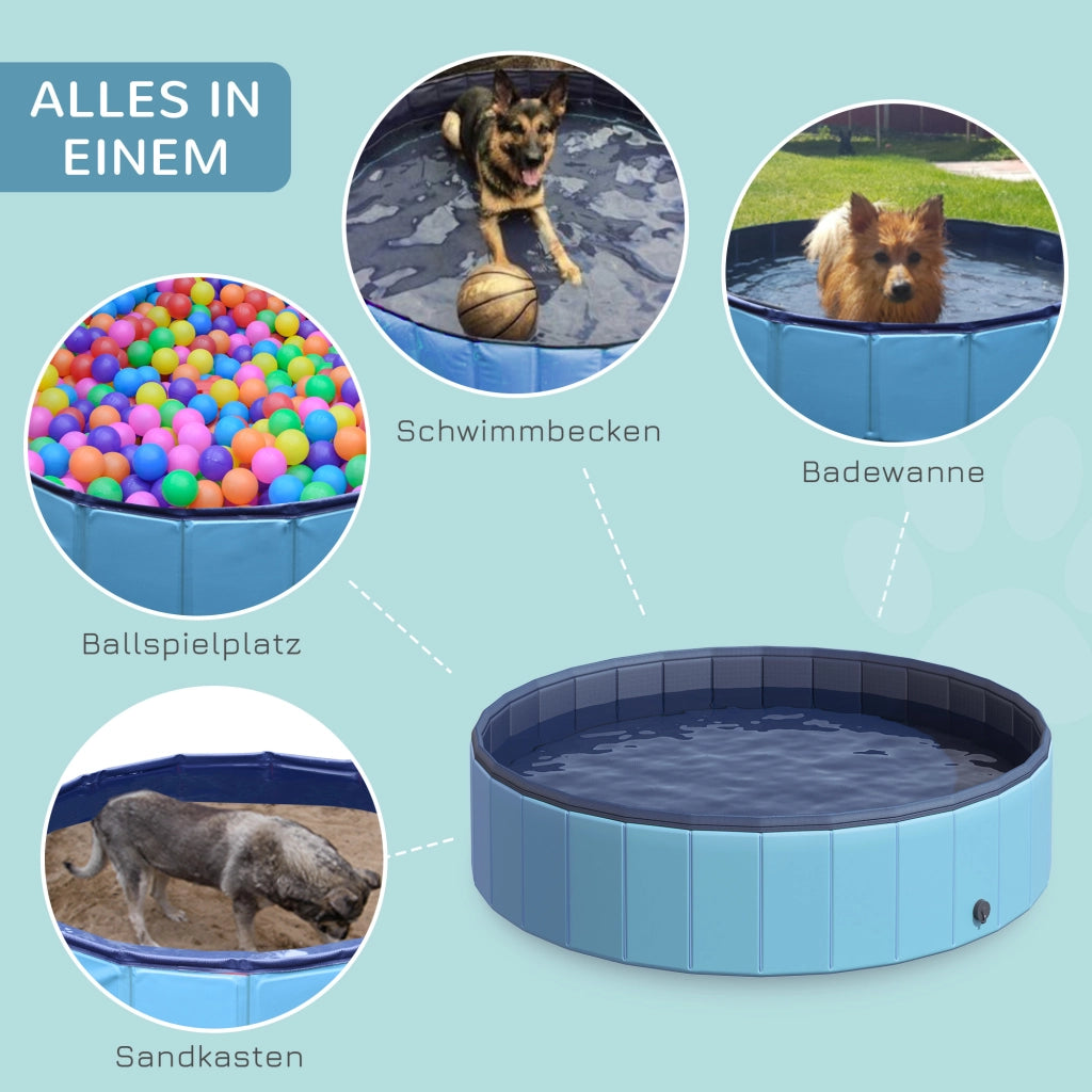 Vasca da bagno per cani e gatti pieghevole ¨C zephmum ¨C Blu 140x30 cm