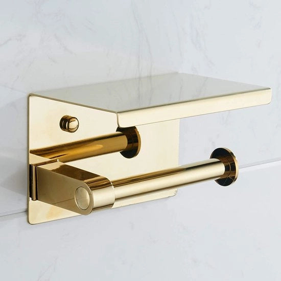 Supporto per carta igienica, 304 acciaio inossidabile, supporto per parete per decorazione alberghiera (oro)