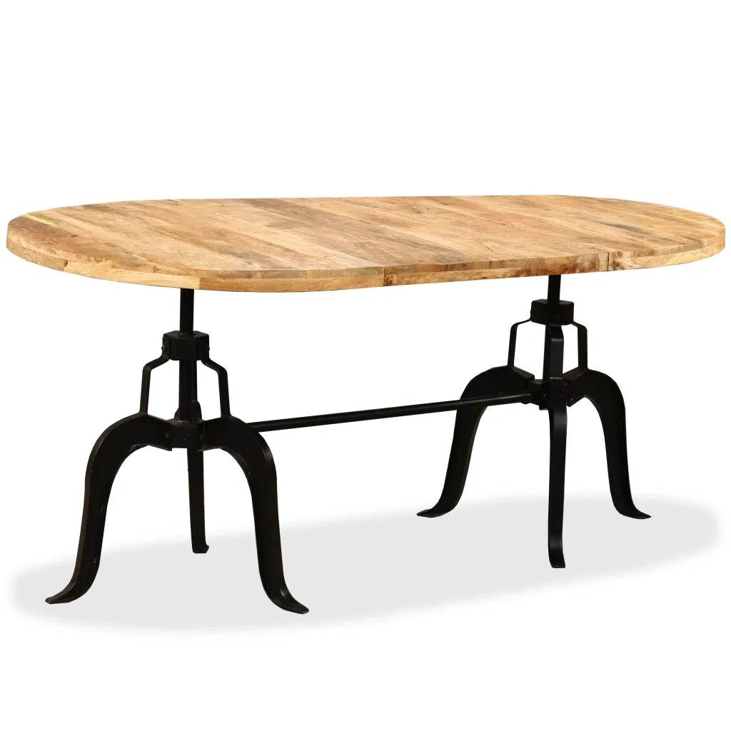 Tavolo da Pranzo in Legno Massello di Mango e Acciaio 180 cm 244799