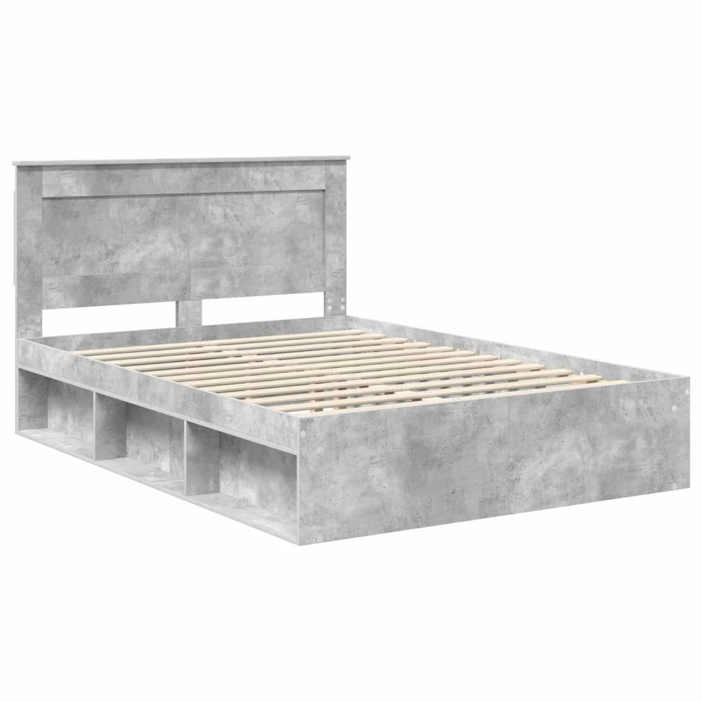 Struttura del letto Calcestruzzo 140 x 190 cm Pino massello 3410083