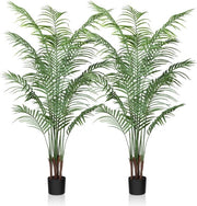 Pianta artificiale palme 150 cm pianta artificiale pianta in plastica grande palma areca in vaso decorazione verde per sala soggiorno balcone camera da letto (2 pezzi)