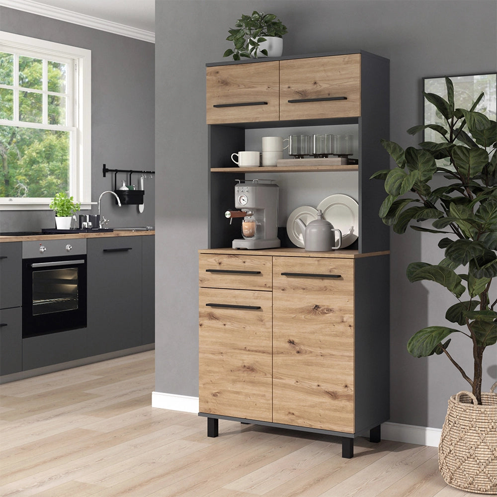 Vicco Buffet da cucina Rovere artigianale/Antracite 80.2 x 40.5 cm