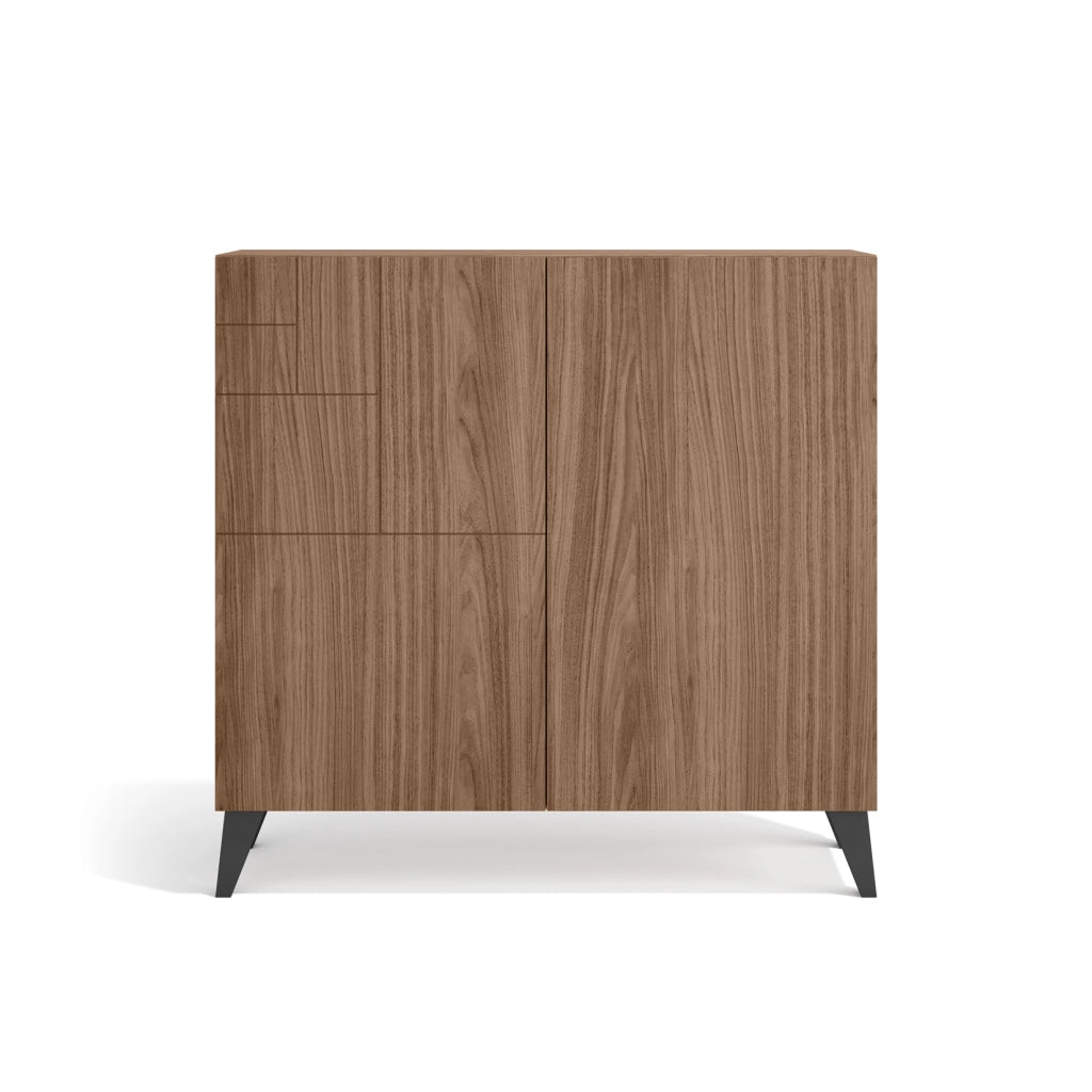 Scarpiera Herdasa effetto noce gambe grafite 87x90x27
