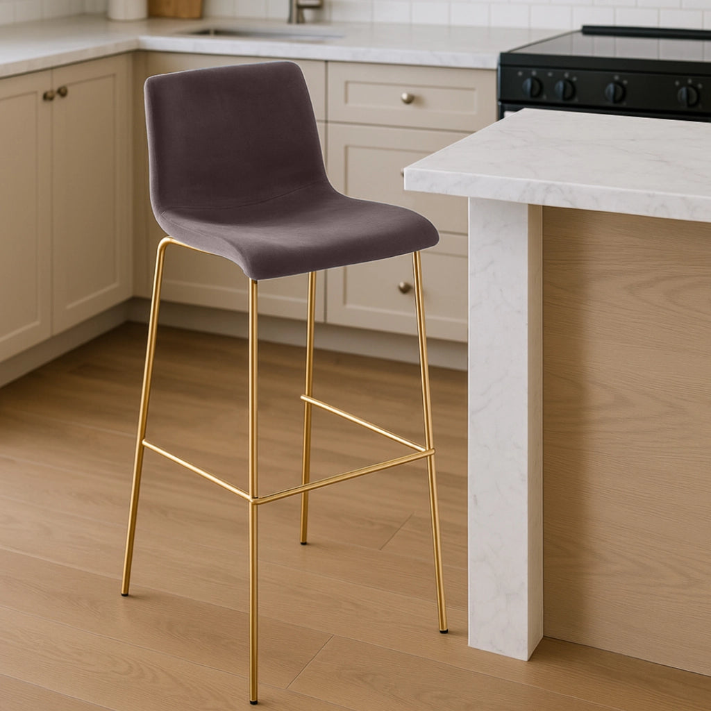Barhocker Hoover Samt 4-FuЯ Gold