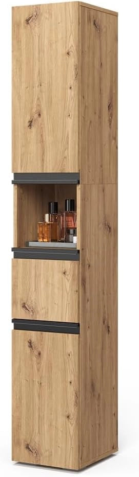 Armadio per il bagno Torren, Artigiano, 30 x 181 cm con 2 porte, si distingue per funzionalità ed estetica