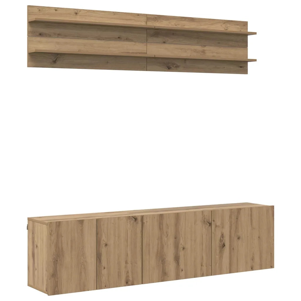 Unit¨¤ TV 6 pz | Armadietto TV | Mobile Porta TV rovere artigianale Legno multistrato