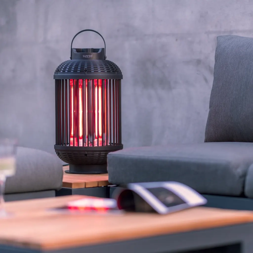 Sunred Lampada Riscaldante da Tavolo Indox 1200 W Alogeno Nerocod mxl 126616