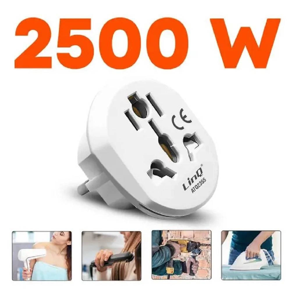Trade Shop - Adattatore Viaggio Spina Universale Da Presa Ue Tipo C A Regno Unito Tipo G Atq2355 -