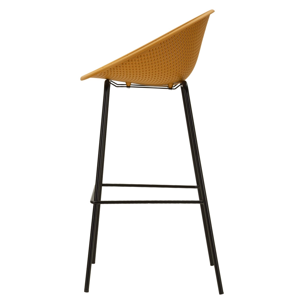 Trong, Sgabello set da 2 Indoor/outdoor Seduta Traforata, 51x82x58h cm Giallo Senape