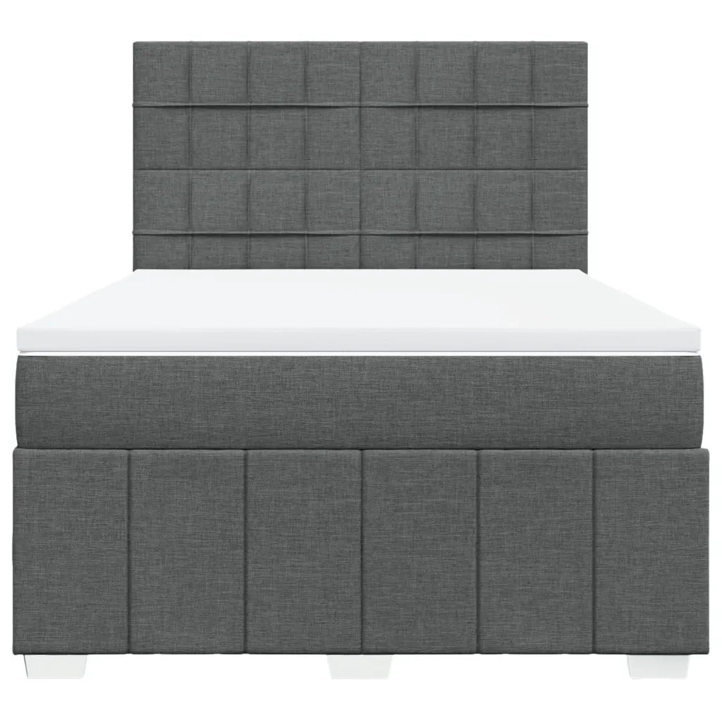 Giroletto a Molle con Materasso Grigio Scuro 140x200cm Tessuto 3291692