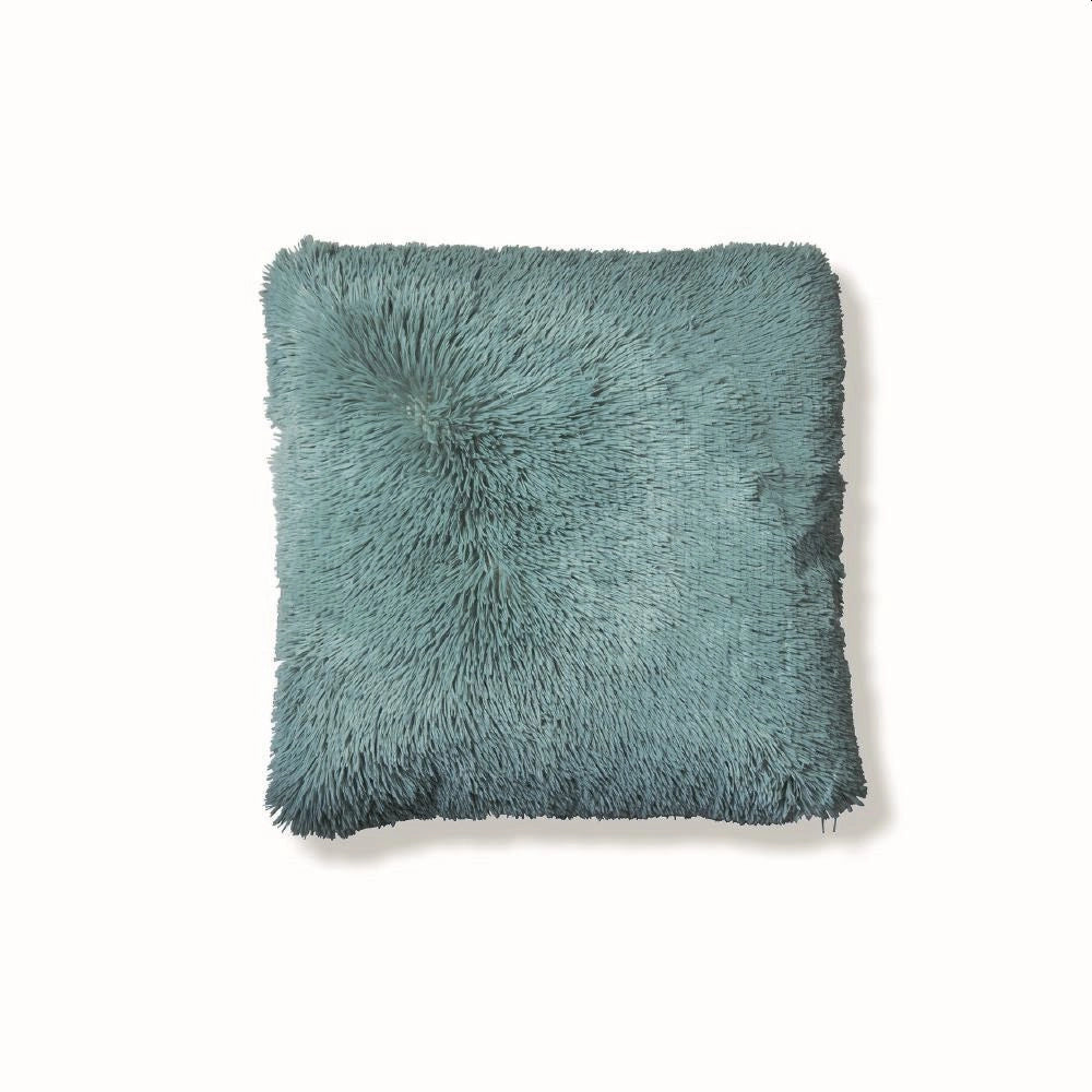 GLAM CUSCINO ARREDO IN ECOPELLICCIA 55X55 VERDE SALVIA