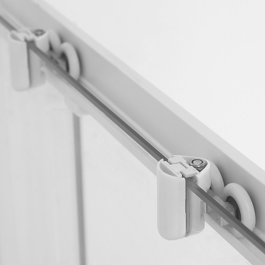 Porta doccia nicchia 100cm in vetro temperato trasparente scorrevole con profilo bianco Tay