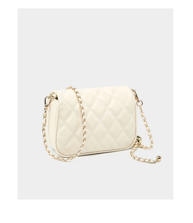 Borsa a tracolla da donna in vera pelle, colore bianco.