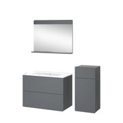 Vicco Set mobili bagno Grigio 4 pezzi con unità midi