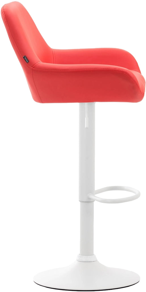 Set 2 Sgabelli Bar Braga In Similpelle rosso,bianco