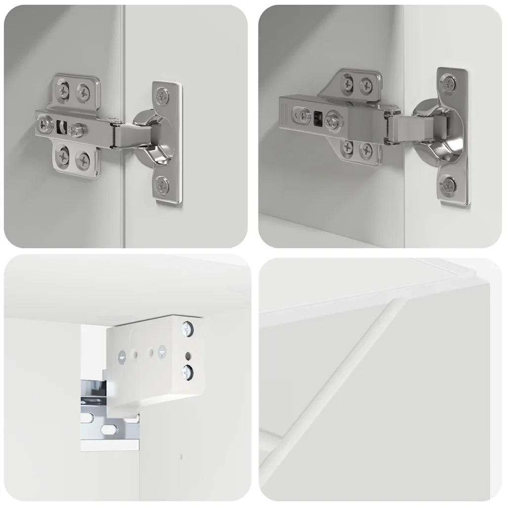 Set di mobili per il bagno Montaggio a parete 4 pcs Bianco 3392963