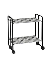 Carrello da cucina pieghevole nero con ruote BAUHAUS 2 ripiani