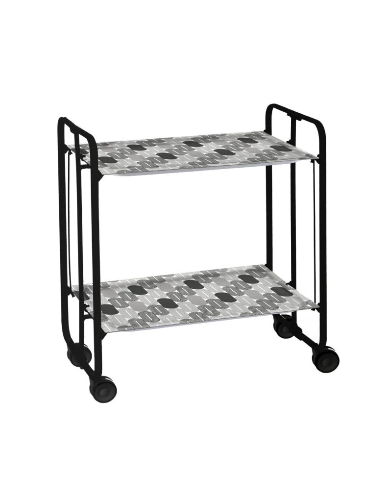 Carrello da cucina pieghevole nero con ruote BAUHAUS 2 ripiani