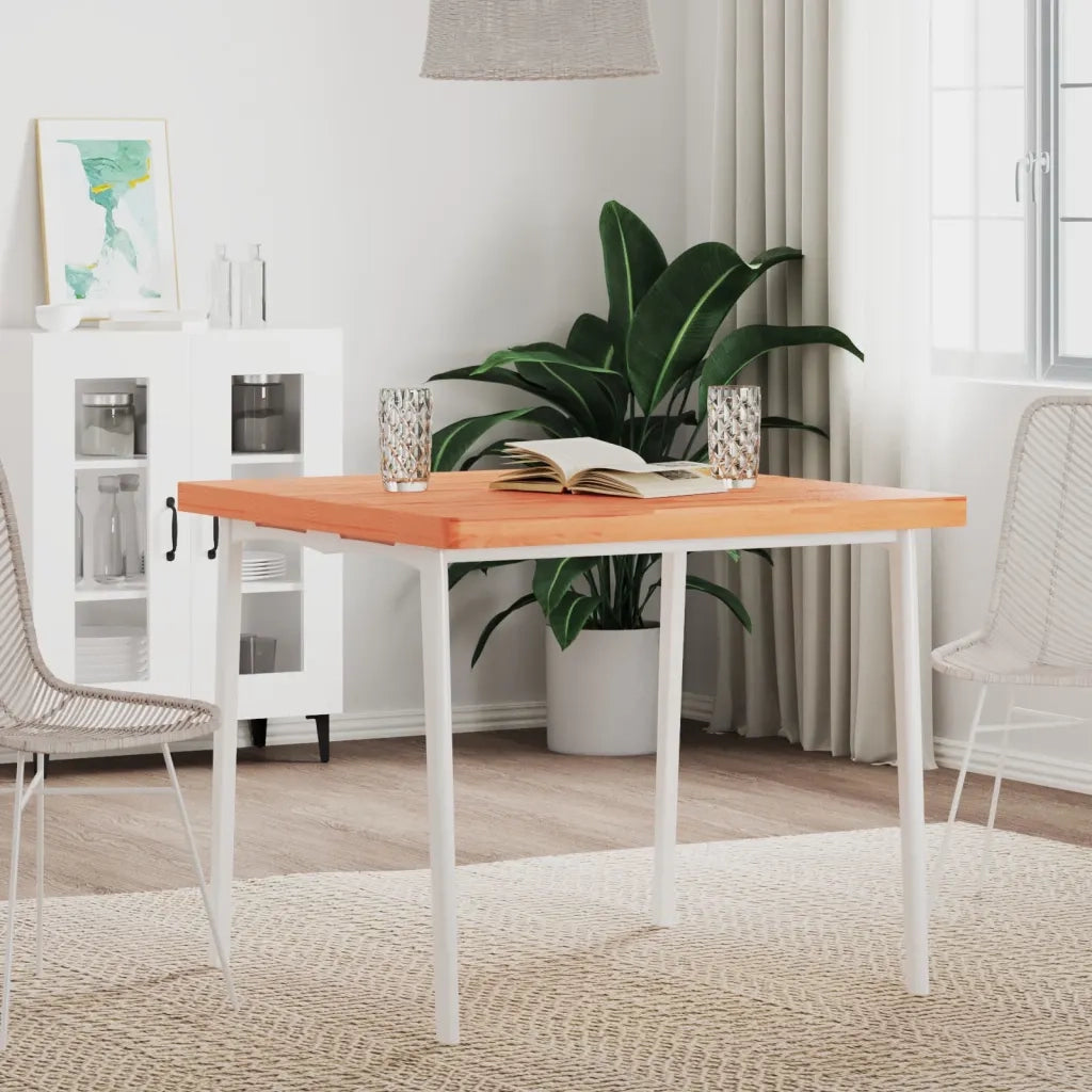 Piano per Tavolo | Superficie Tavolo | Piano Scrivania 80x80x4 cm Quadrato Legno Massello di Faggio