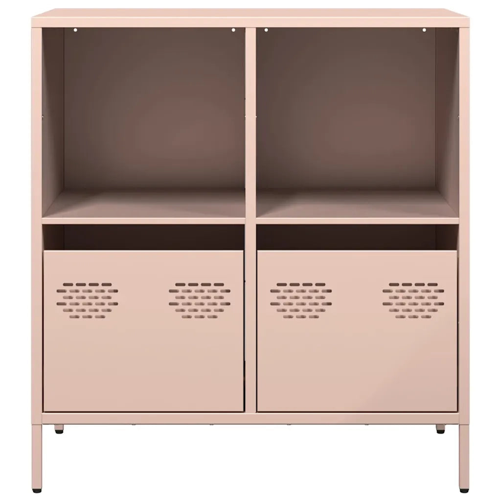 Credenza Rosa 68x39x73,5 cm in Acciaio Laminato a Freddo