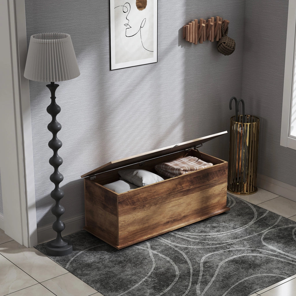 Panca Contenitore 100x40x40 cm Multiuso Capacità 113 L in Legno Ingegnerizzato