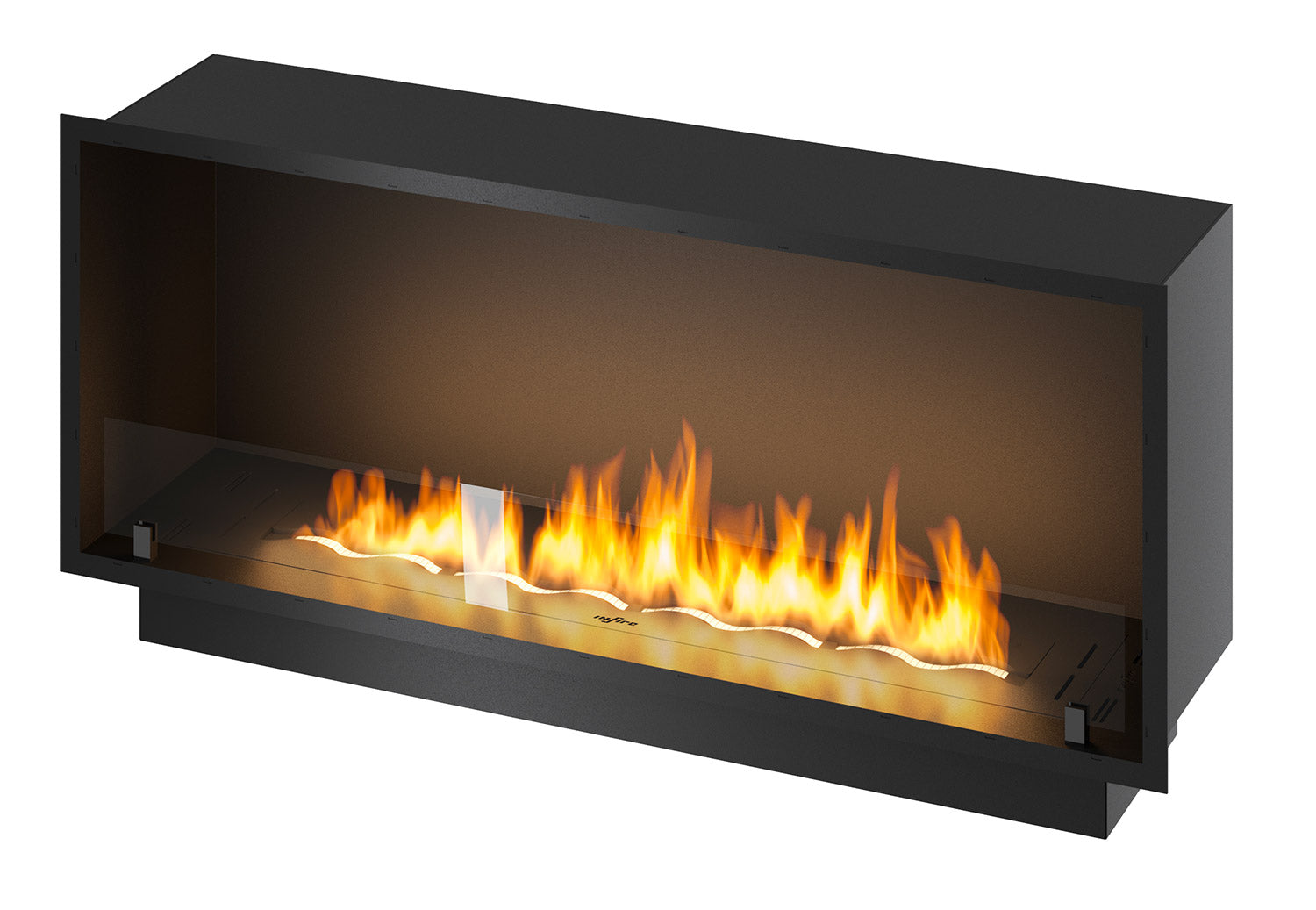 Camino a Bioetanolo da Incasso 124,4x59,4x30 cm Inside 1200 Slim Nero con Vetro