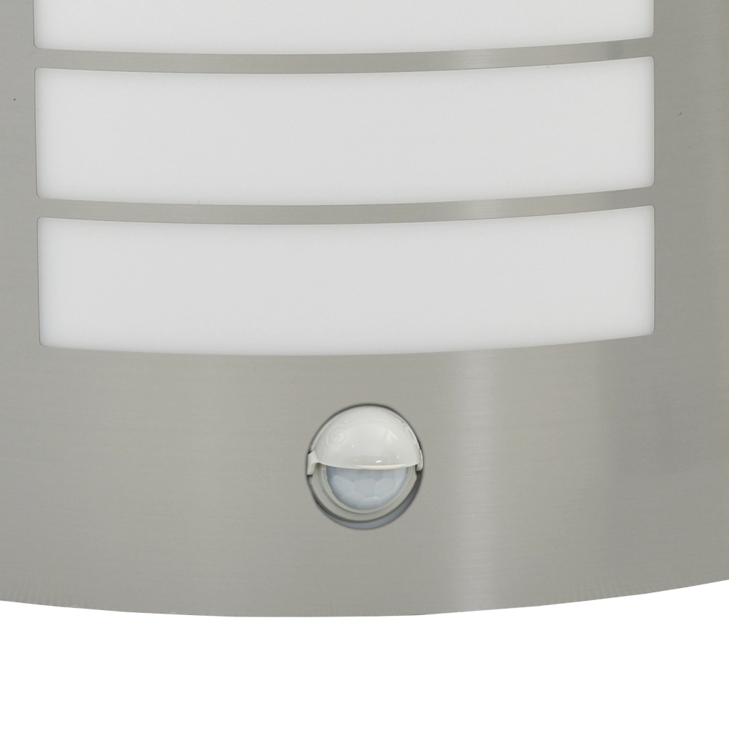 Lampade da parete esterne con sensore 2 pz Acciaio inox Argento IP44