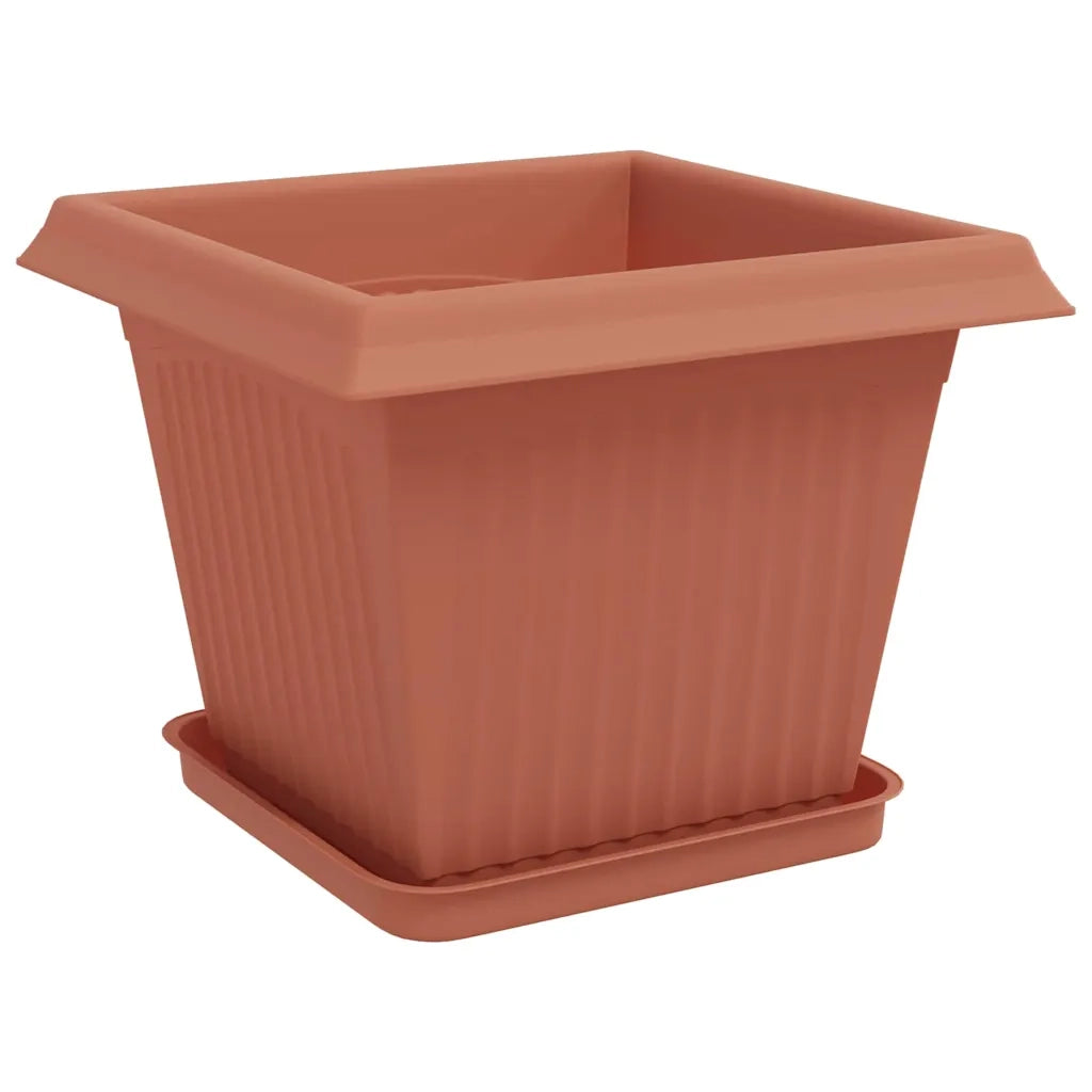 Fioriere | Cassetta per fiori | Vasi per Piante 24 pz Rosso Mattone 33 x 33 x 26 cm Plastica