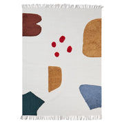 Tappeto moderno in cotone con motivo astratto e nappe multicolore 140 x 200 cm camera da letto soggiorno
