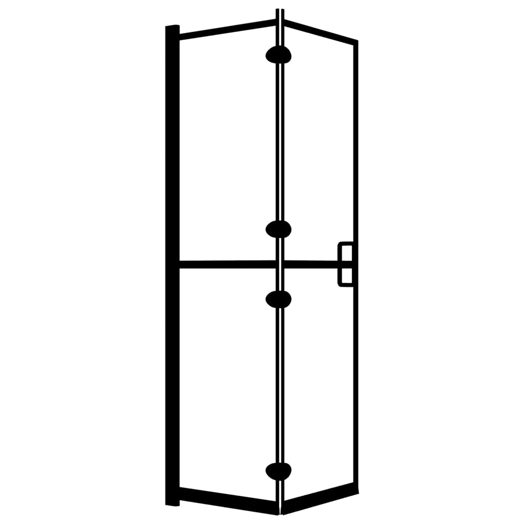 Pannello Doccia Pieghevole in ESG 100x140 cm Nero 150819