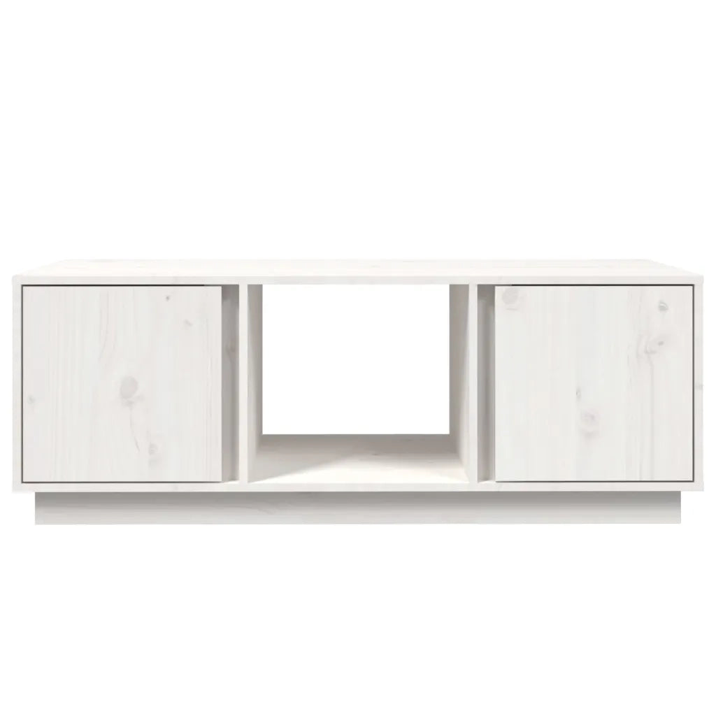 Tavolino da Salotto Bianco 110x50x40 cm Legno Massello di Pino cod mxl 26095