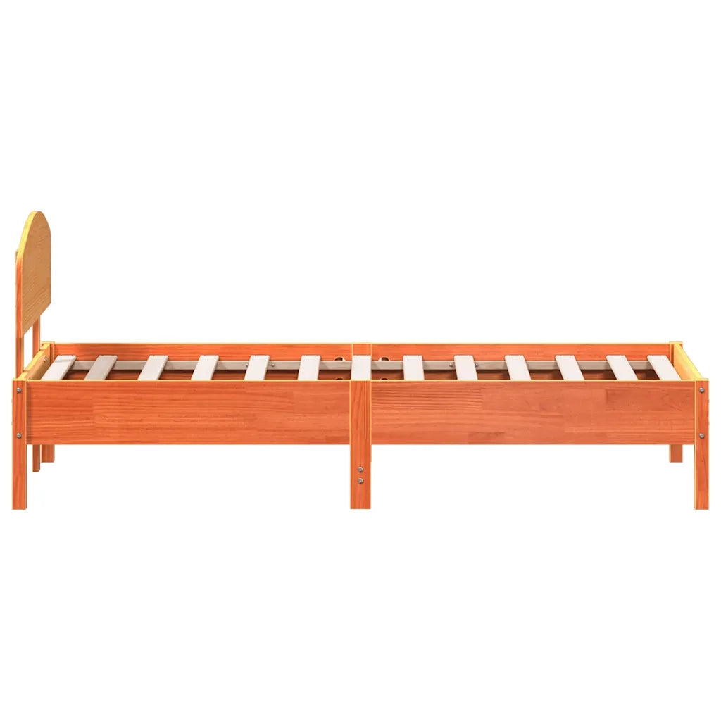 Letto senza Materasso Marrone Cera 75x190 cm in Legno di Pino 3207244
