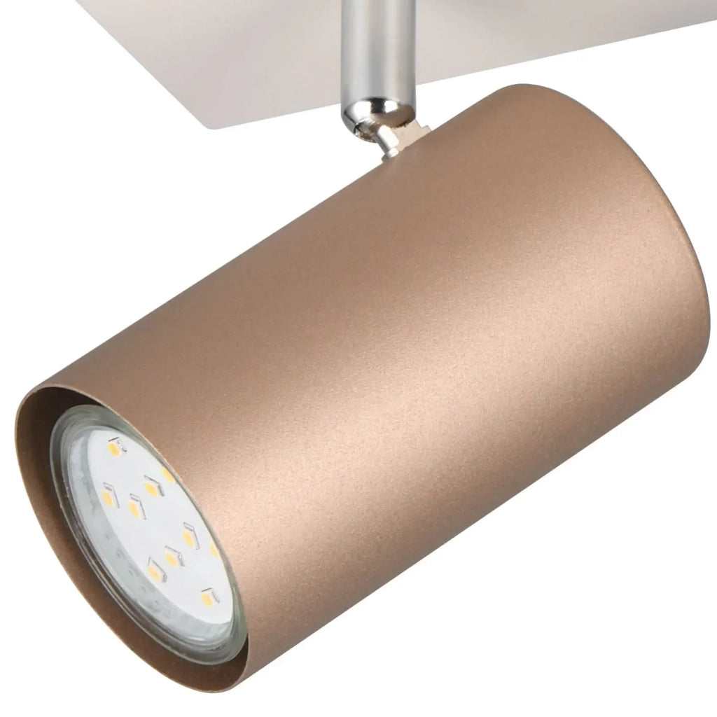 LÚZETE - SPOT DA SOFFITTO/PARETE 2 LUCI IN METALLO COFFEE/GRIGIO GU10 GRAFTON