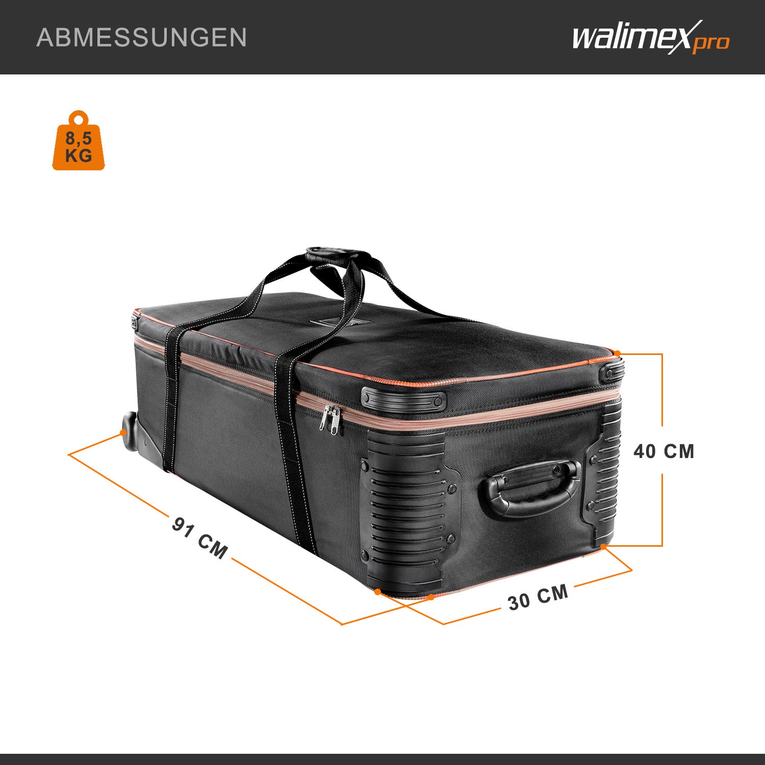 Borsone trolley fotografico M, 970 x 430 x 290 mm Borsa per accessori fotocamere attrezzatura studi fotografici foto video