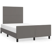 Letto matrimoniale | Letto per adulti | Giroletto senza Materasso Grigio 120x190 cm Similpelle