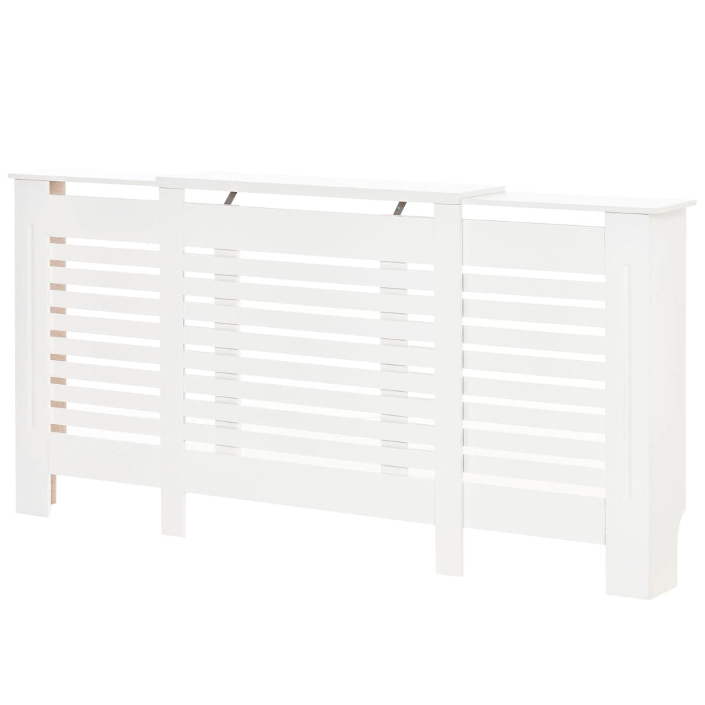 Mobile Copricalorifero Regolabile con Mensola ¨C zephmum ¨C Bianco 140-202x19x82.5cm