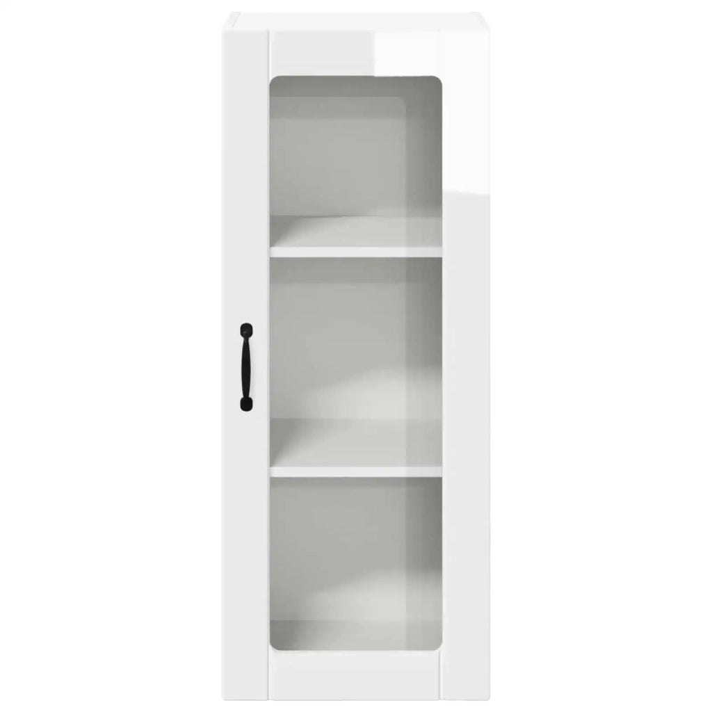 Pensile da cucina | Mobile in vetro da parete LUCCA Bianco Lucido 40 x 31 x 100 cm