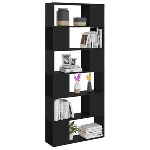 Libreria/Divisorio Nero 80x24x186 cm in Truciolato 809153