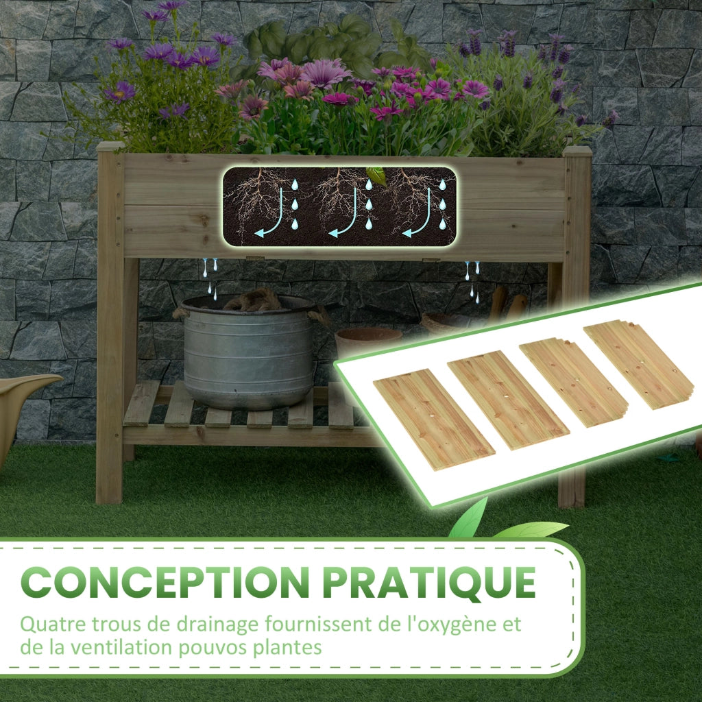 Tavolo da giardino in legno con ripiani ¨C zephmum ¨C verde 113x56x84 cm
