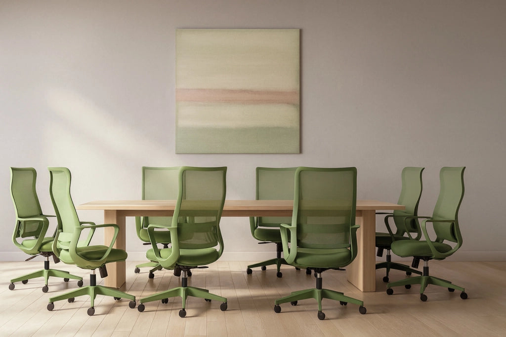 Sedia studio Hispanohogar altezza regolabile in tessuto verde