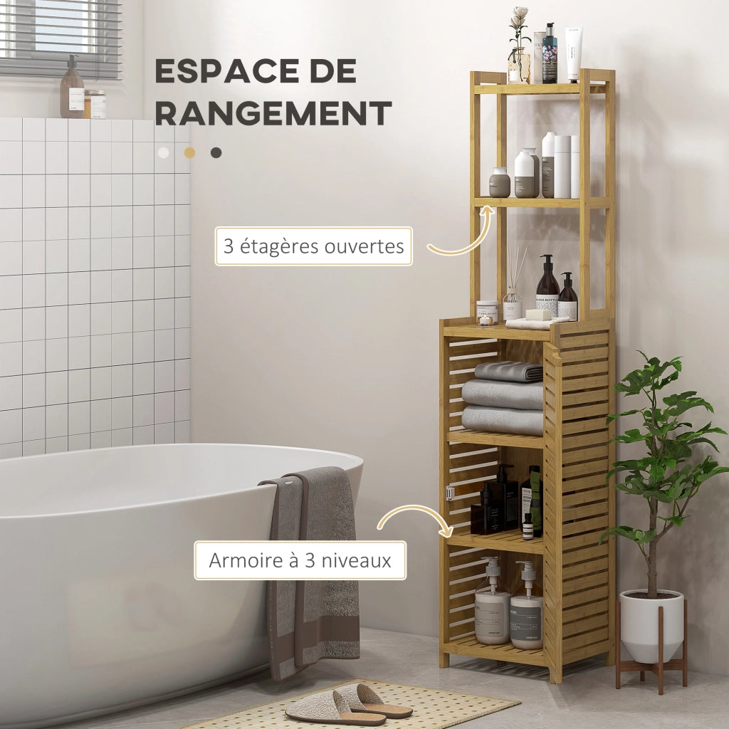 Colonna bagno in bamb¨´ ¨C zephmum ¨C 38.5x33x170 cm naturale