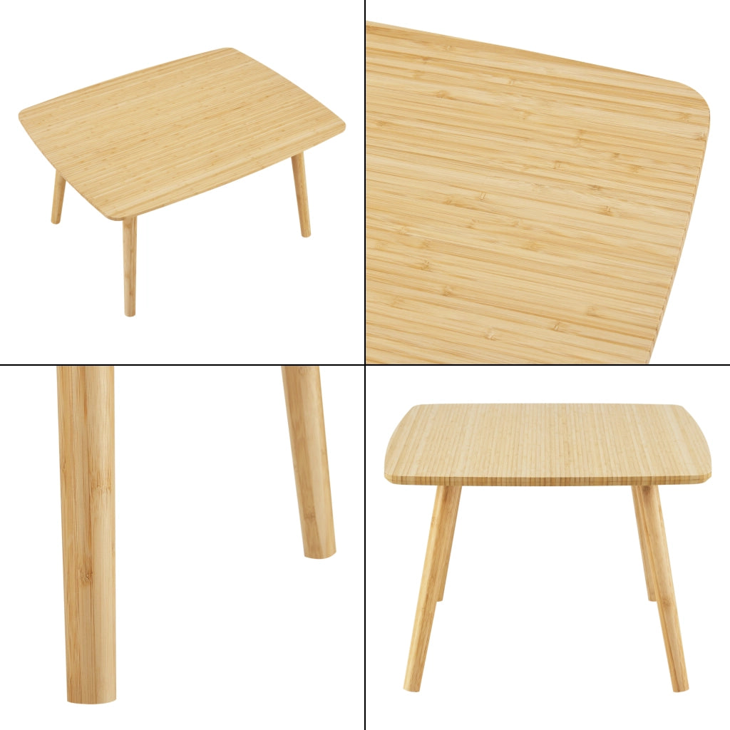 Tavolino Basso da Divano 'Nurmijärvi' con Piano Rettangolare - Bambù - color Naturale [en.casa]