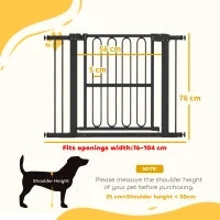 Cancelletto per Animali Domestici, 76-104 cm, Nero