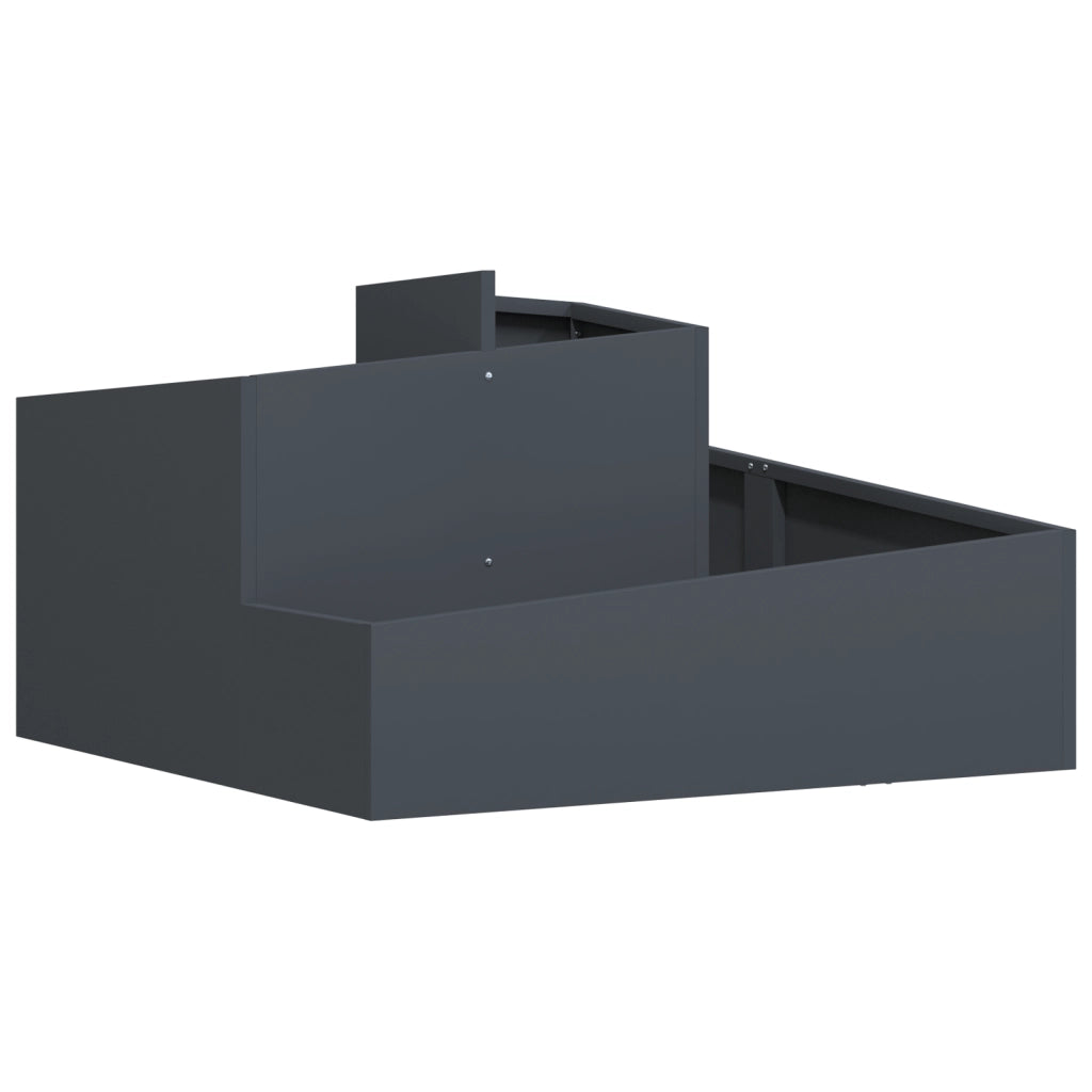 Fioriera Antracite 80x80x50 cm Acciaio Inossidabile