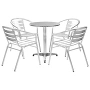 Set da Pranzo da Giardino 5 pz in Alluminio Argento cod mxl 55684